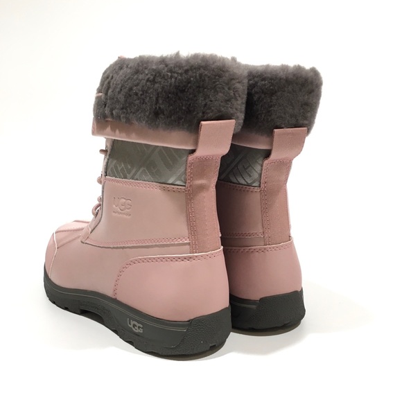 UGG BUTTE II CWR SNOW BOOTS -PINK WATERPROOF LEATHER -KIDS US 4 -NEW - Picture 4 of 12